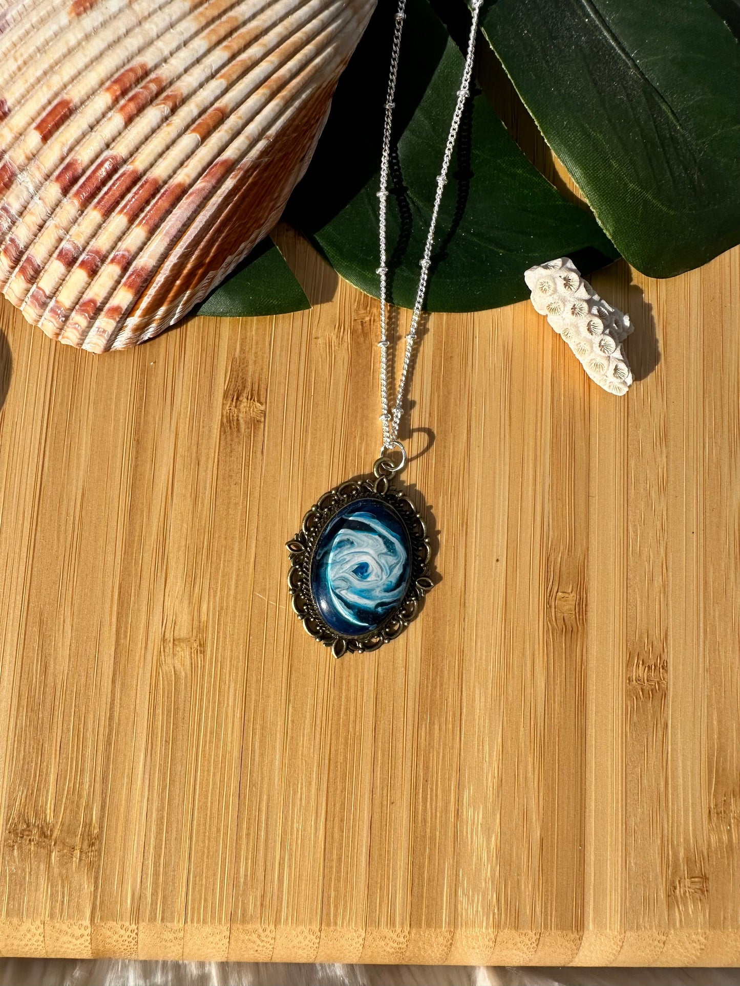 Basic Beaches Collective Ocean Resin Hurricane Pendant Ocean Resin Hurricane Pendant