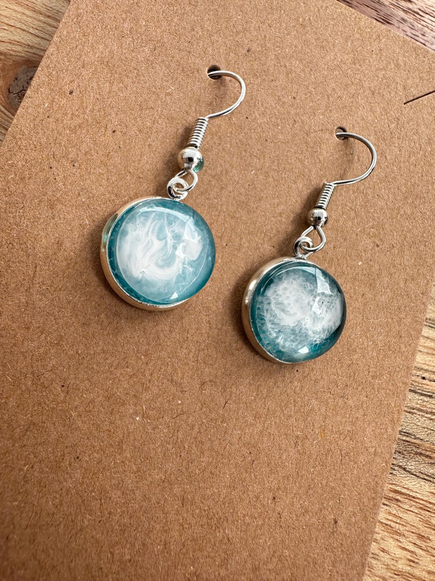 Basic Beaches Collective Stormy Sea Resin Ocean Earrings Stormy Sea Resin Ocean Earrings