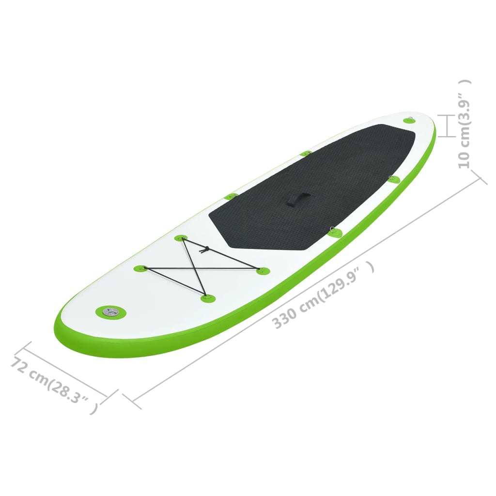 Doba Green Inflatable Stand Up Paddleboard Set Green and White Inflatable Stand Up Paddleboard Set Green and White