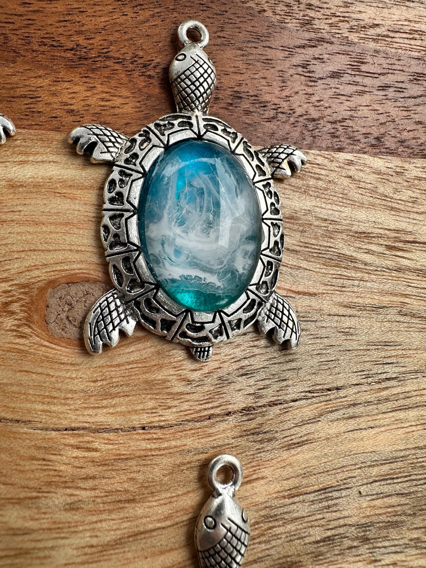 ocean Resin Turtle Pendant