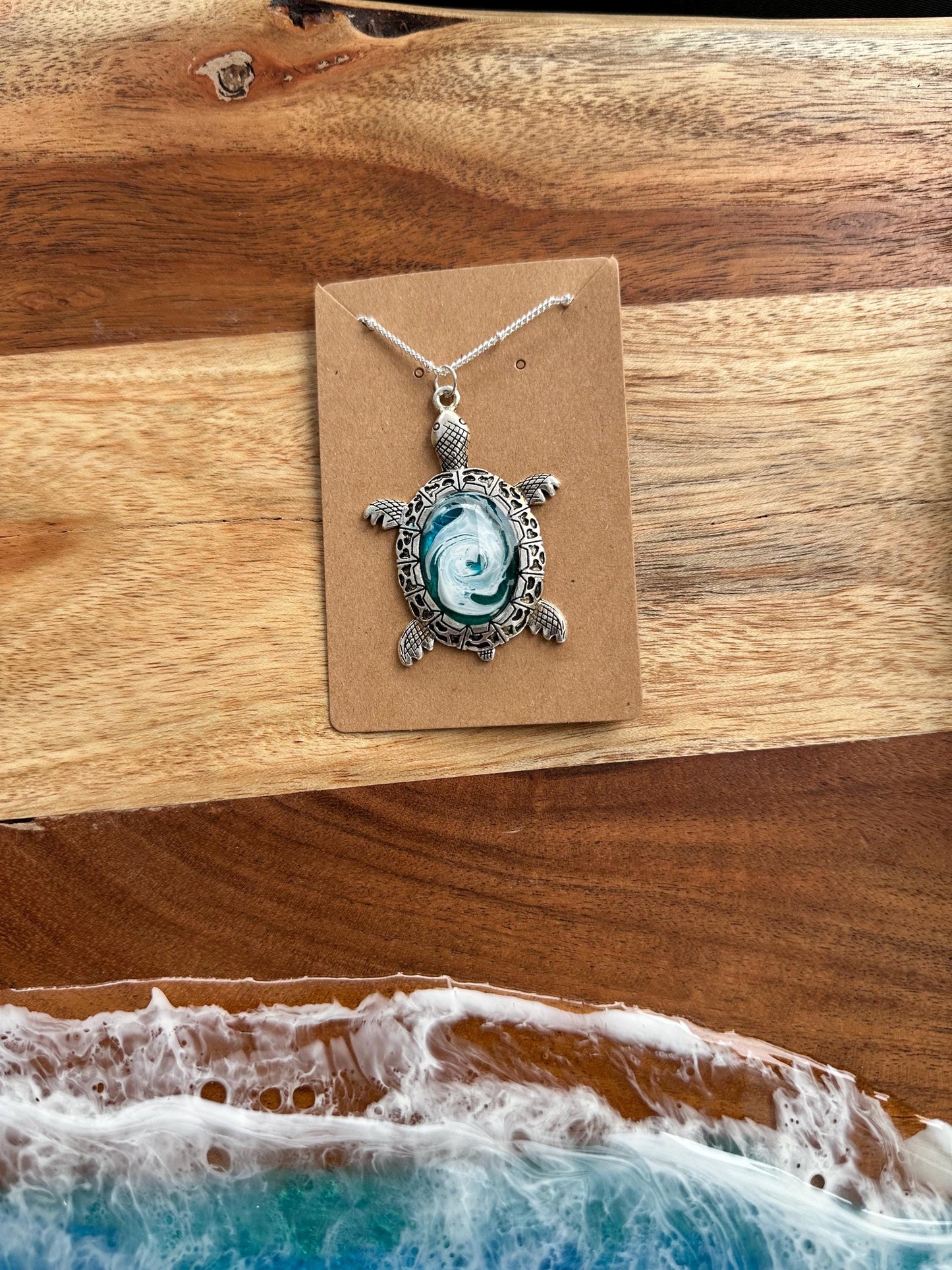 ocean Resin Turtle Pendant