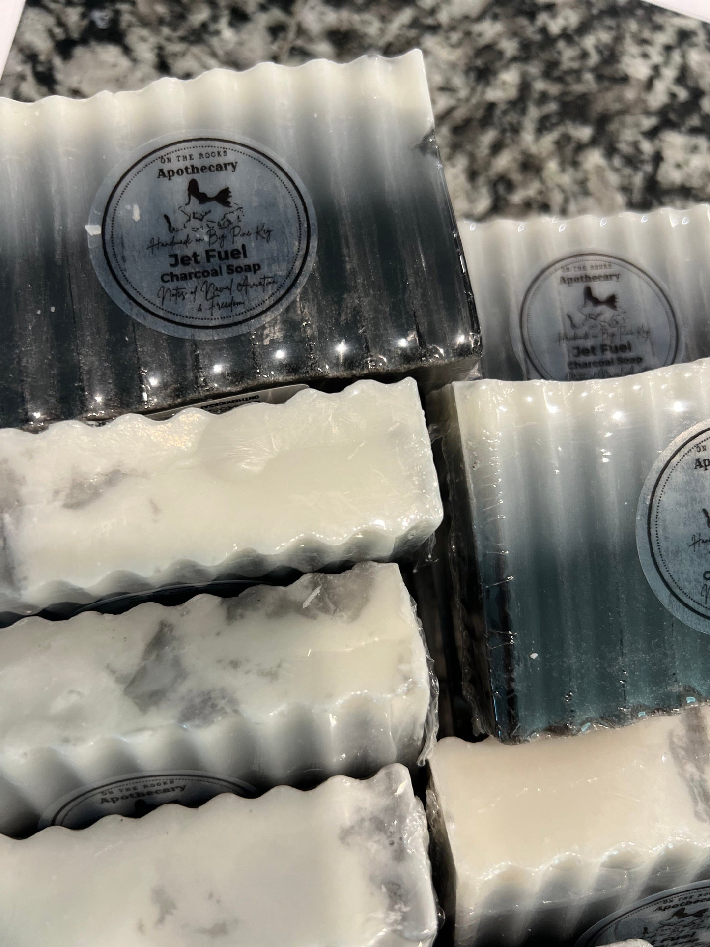 On The Rocks Apothecary Soap Jet Fuel Soap - A tribute to Naval Aviation & Freedom Hand-Poured Charcoal Soap Jet Fuel Soap - A tribute to Naval Aviation & Freedom Hand-Poured Charcoal Soap