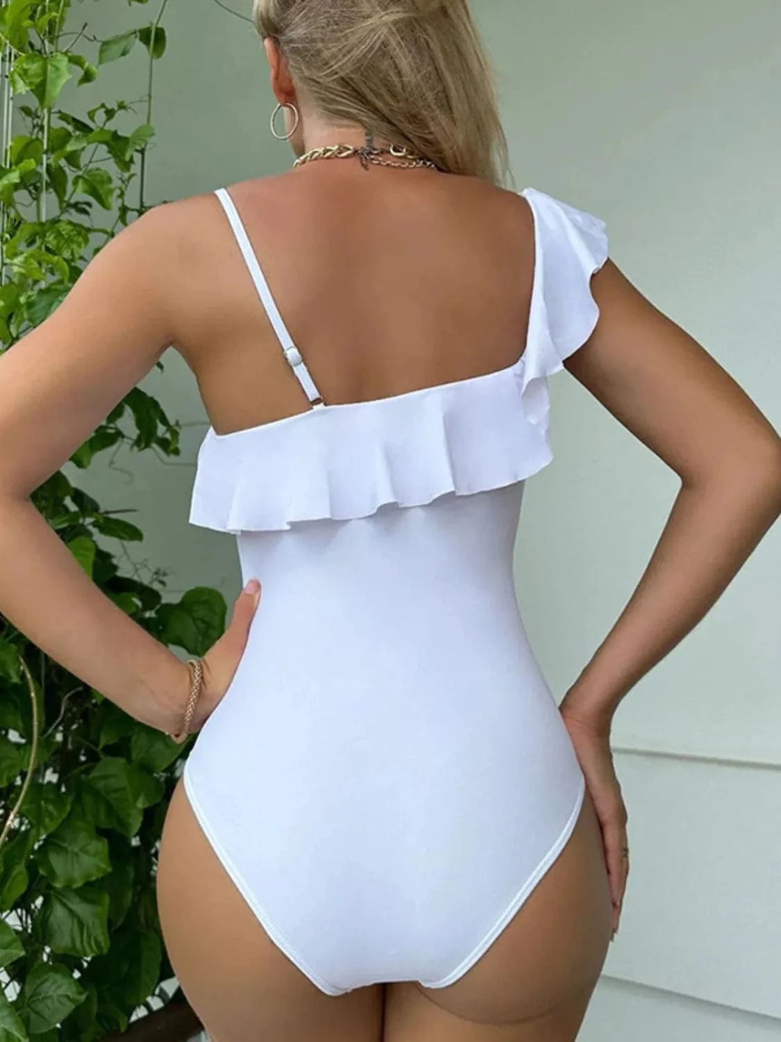 Trendsi Asymmetrical Ruffled One-Piece Swimwear Asymmetrical Ruffled One-Piece Swimwear