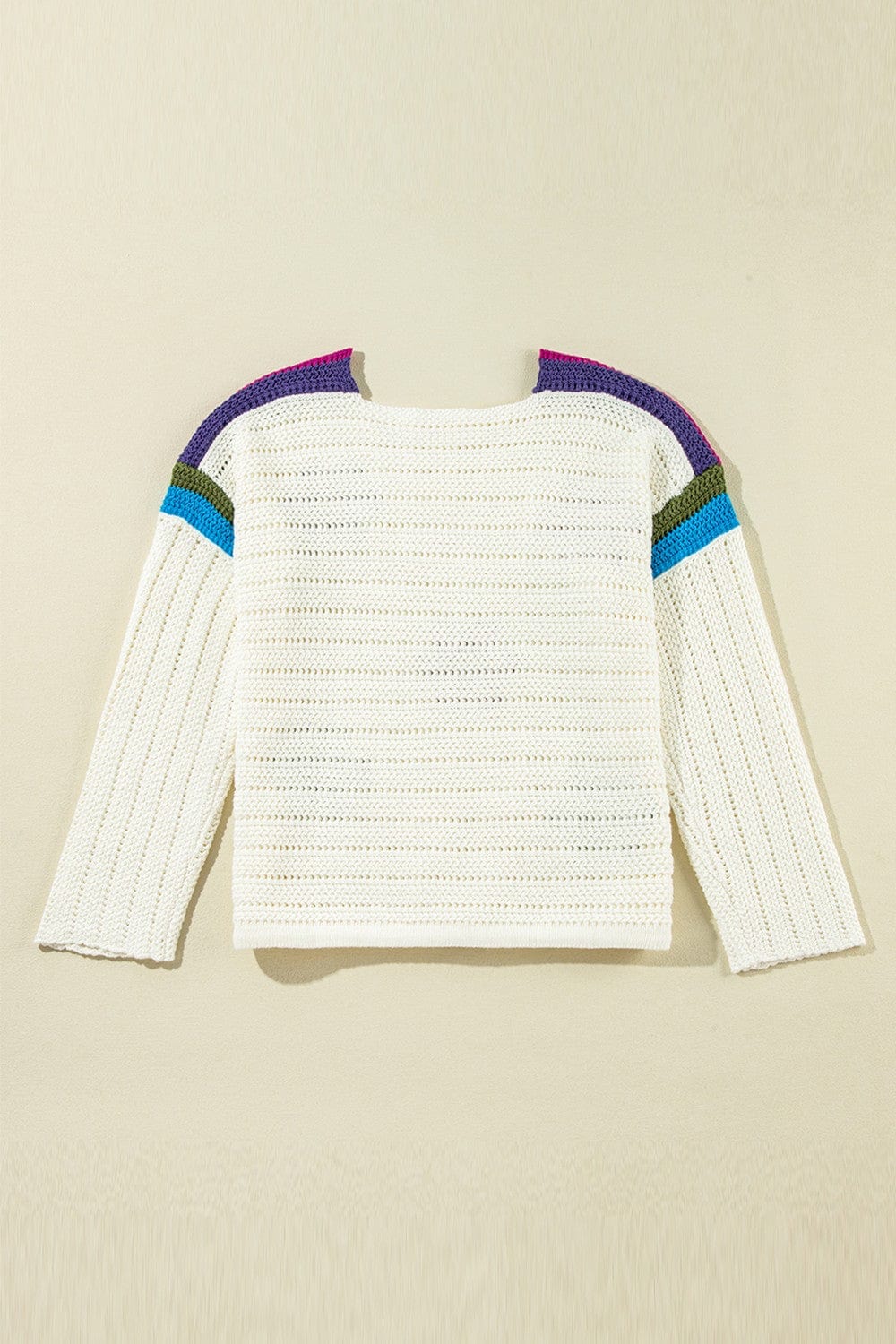 Trendsi Fall Flower Round Neck Long Sleeve Sweater Flower Round Neck Long Sleeve Sweater