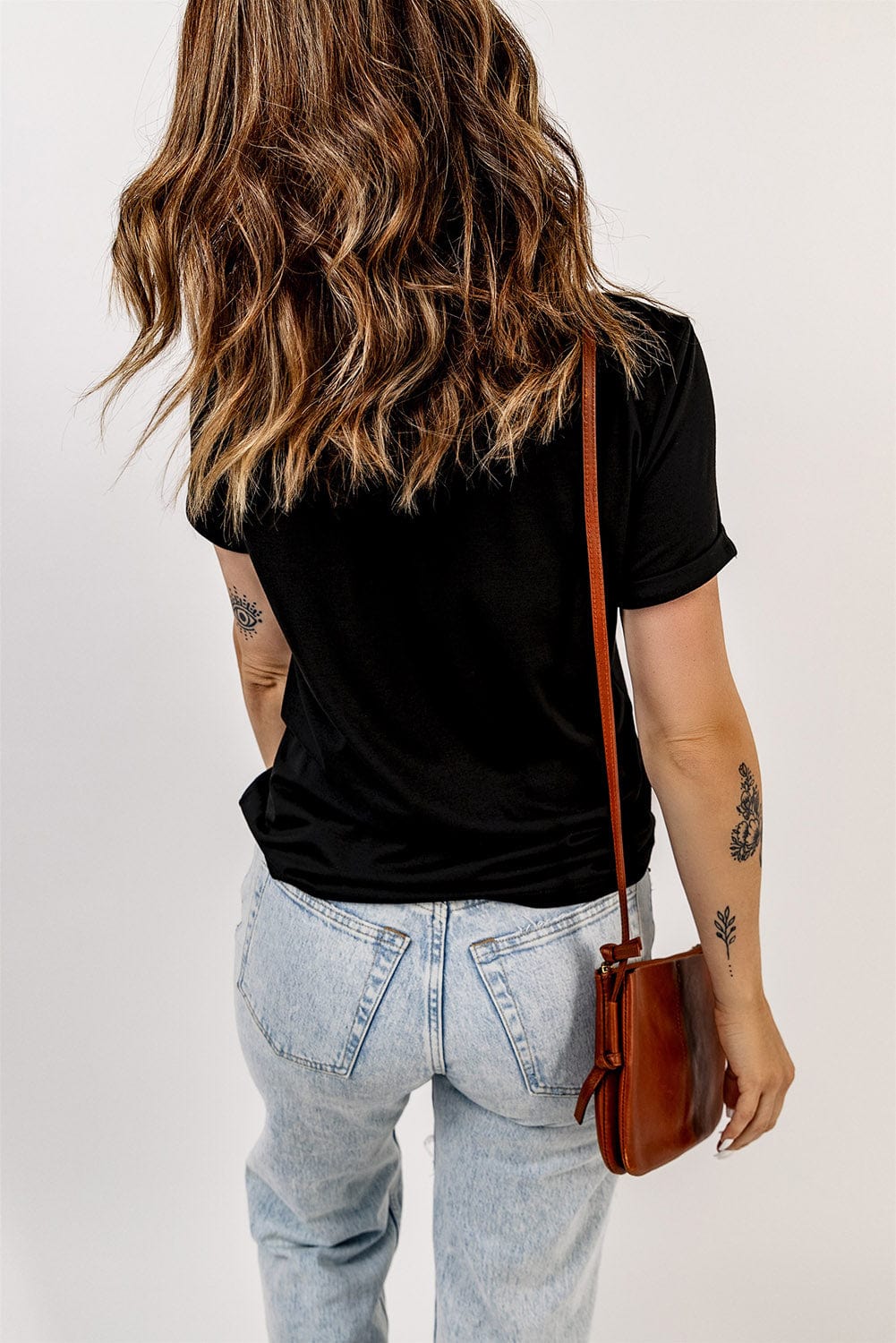 Trendsi Fall Sequin Football Round Neck Short Sleeve T-Shirt Sequin Football Round Neck Short Sleeve T-Shirt