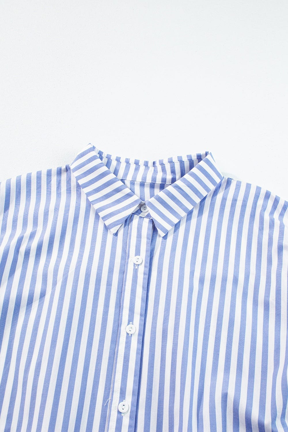 Trendsi Fall Striped Collared Neck Half Sleeve Shirt Striped Collared Neck Half Sleeve Shirt