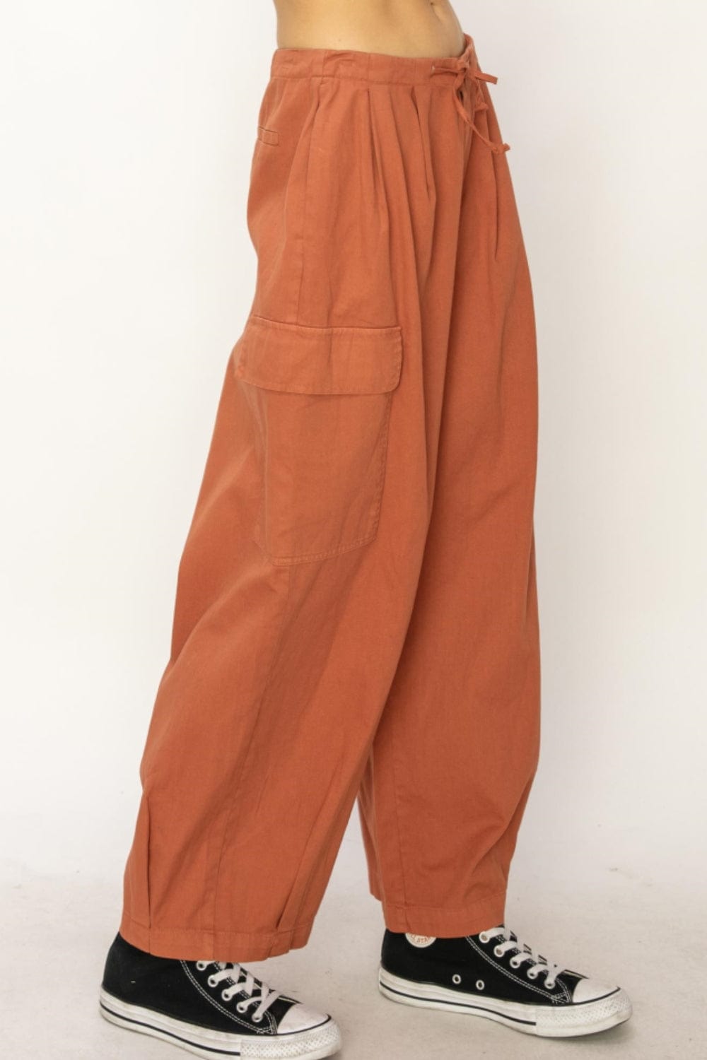 Trendsi HYFVE Drawstring Cargo Wide Leg Pants HYFVE Drawstring Cargo Wide Leg Pants