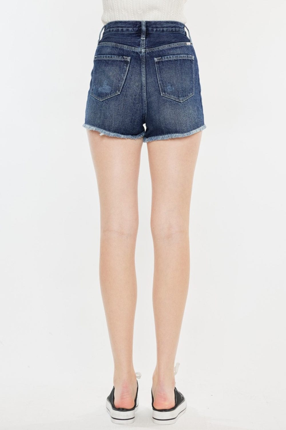 Trendsi Kancan Raw Hem Button Fly Denim Shorts Kancan Raw Hem Button Fly Denim Shorts
