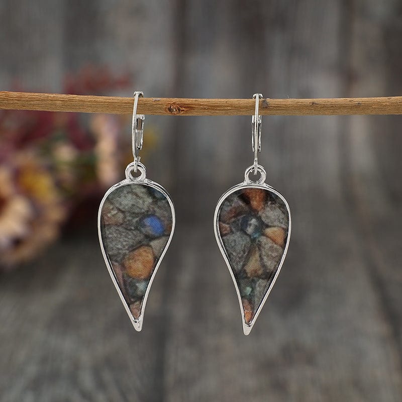 Trendsi Silver / One Size Natural Stone Dangle Earrings Natural Stone Dangle Earrings
