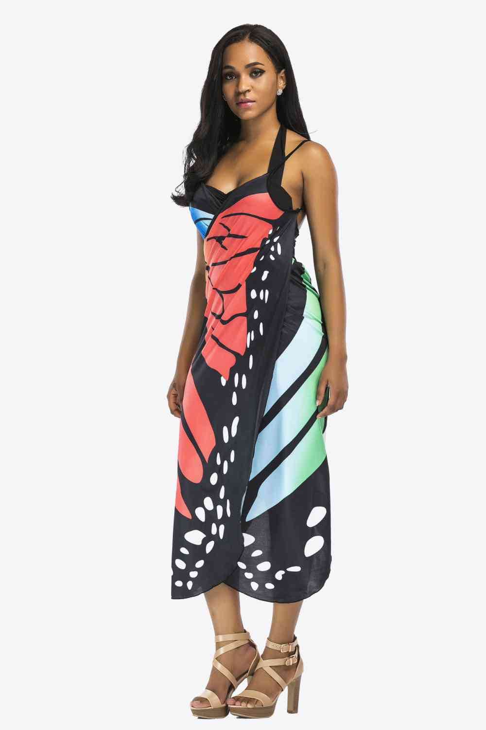 Trendsi Butterfly Spaghetti Strap Cover Up Butterfly Spaghetti Strap Cover Up