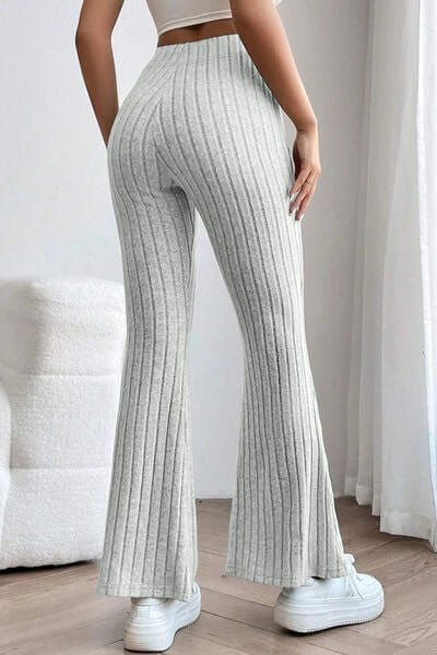 Trendsi Ribbed High Waist Flare Pants Ribbed High Waist Flare Pants
