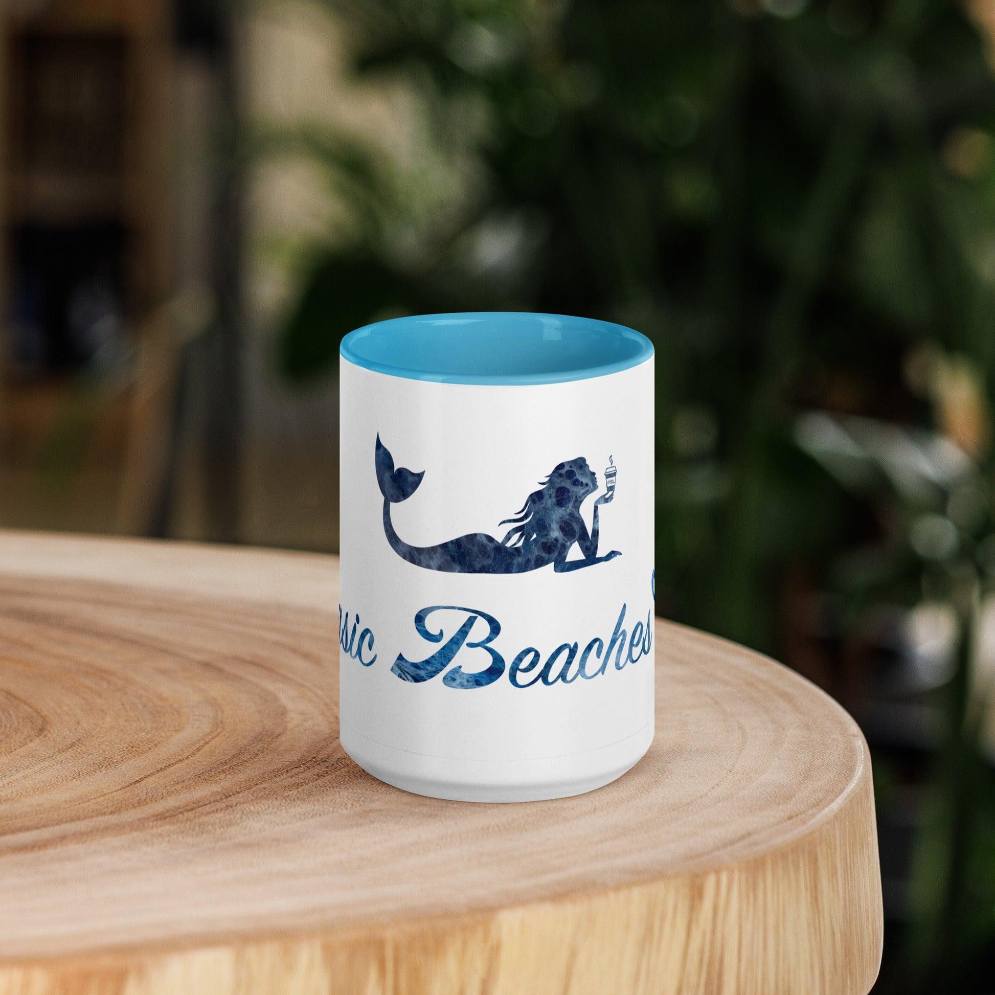 Basic Beaches Collective 15 oz Resting Beach Face Mug with Color Inside Resting Beach Face Mug with Color Inside