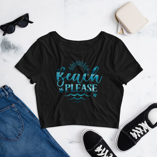 Basic Beaches Collective Black / XS/SM Beach Please Crop Tee Beach Please Crop Tee