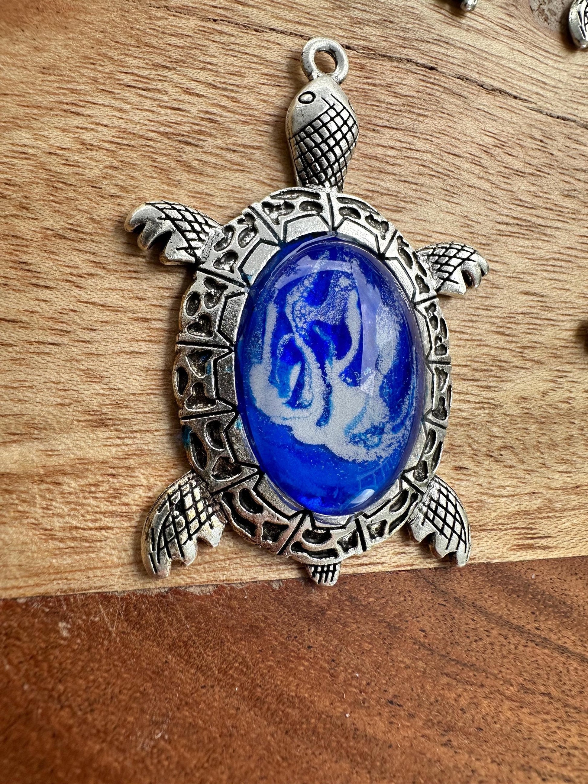 Basic Beaches Collective Blue ocean Resin Turtle Pendant ocean Resin Turtle Pendant