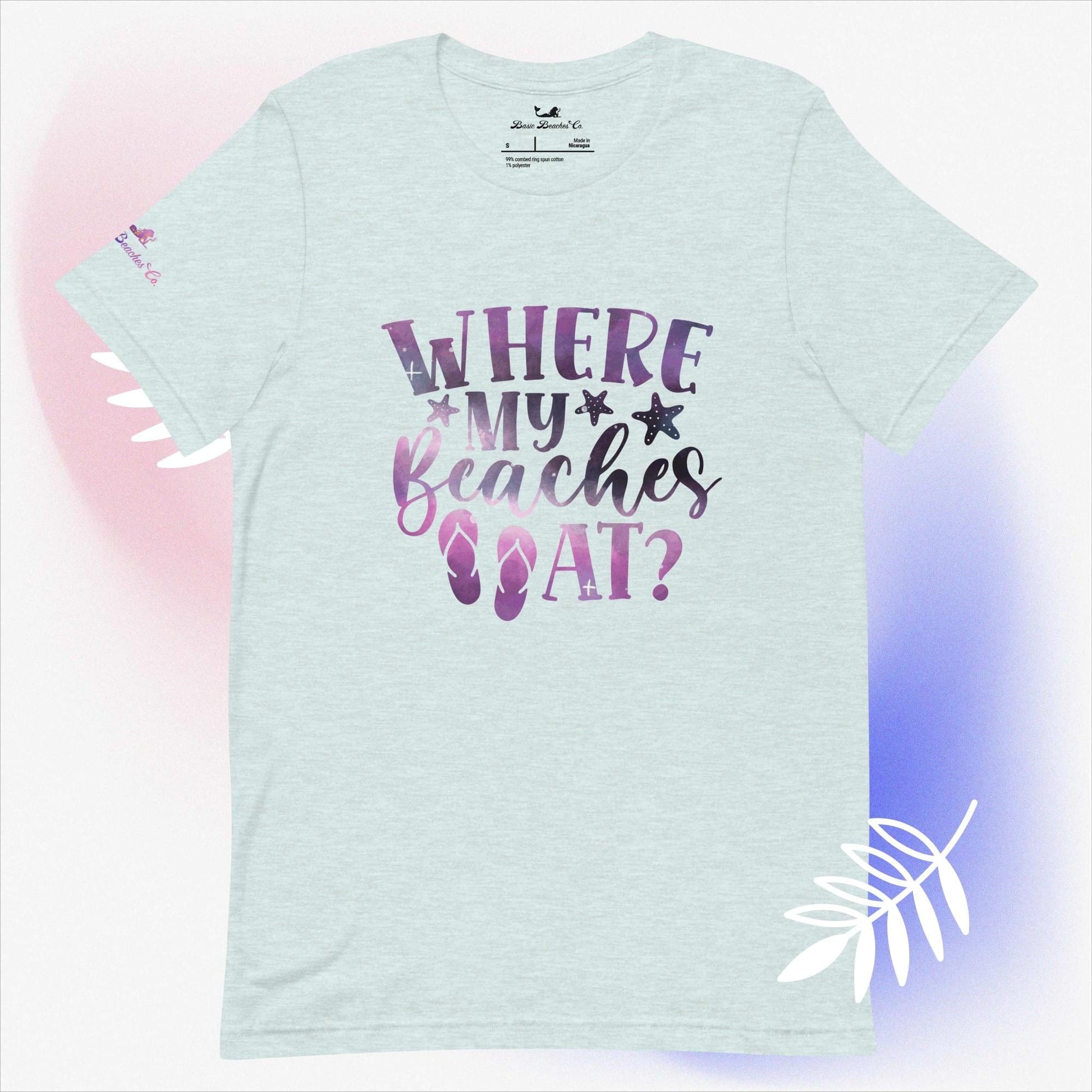 Basic Beaches Collective Heather Prism Ice Blue / S Where my Beaches At t-shirt Where my Beaches At t-shirt