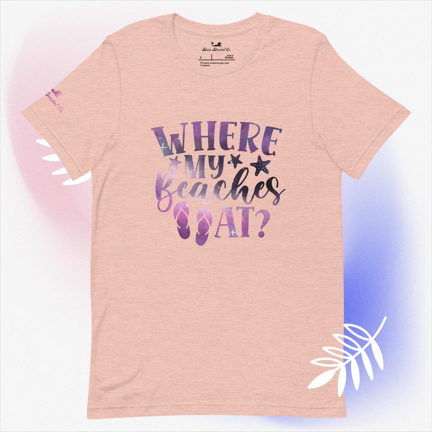 Basic Beaches Collective Heather Prism Peach / S Where my Beaches At t-shirt Where my Beaches At t-shirt
