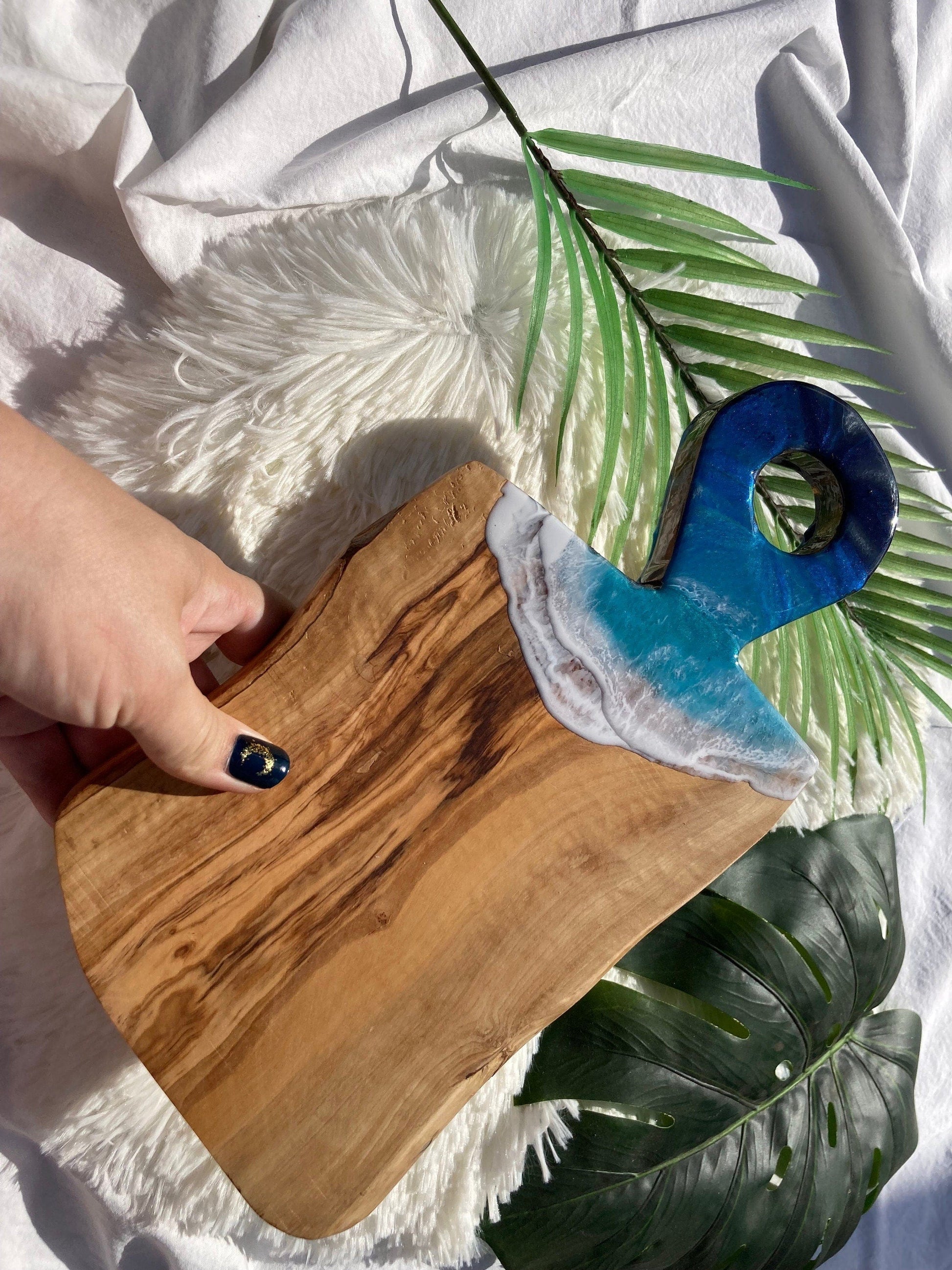 Basic Beaches Collective Ocean Charcuterie Board, Resin Charcuterie Board, Ocean Waves Cutting Board, Nautical Cheese Serving Tray, Beach House Decor Gift Ocean Charcuterie Board, Resin Charcuterie Board, Ocean Waves Cutting Board, Nautical Cheese Serving Tray, Beach House Decor Gift