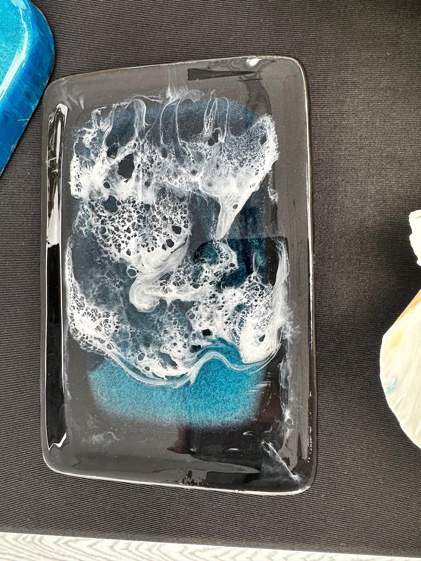 Basic Beaches Collective Ocean Tide  Resin Ceramic Soap, Jewelry, Trinket, Dish Ocean Tide  Resin Ceramic Soap, Jewelry, Trinket, Dish