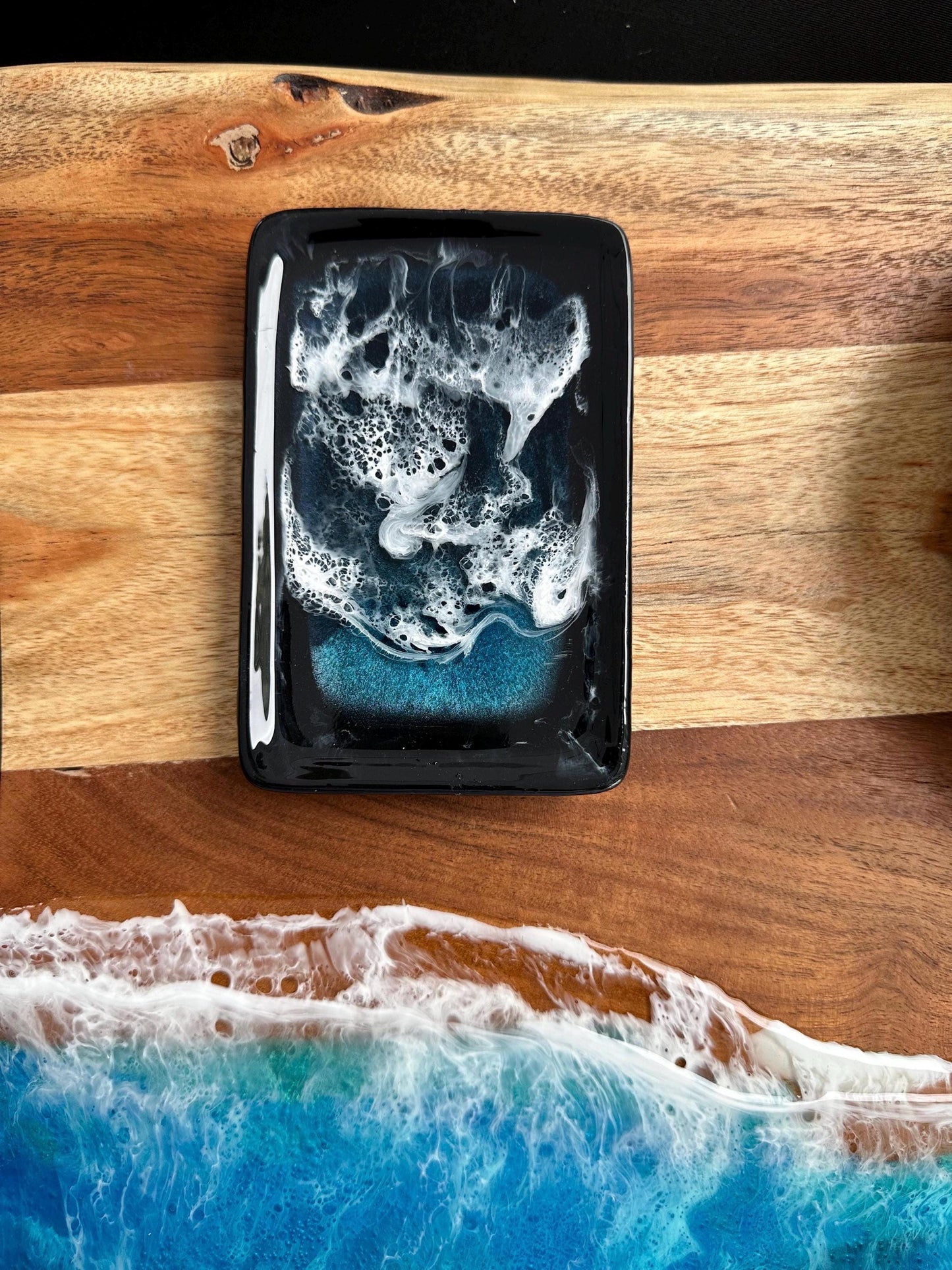 Basic Beaches Collective Ocean Tide  Resin Ceramic Soap, Jewelry, Trinket, Dish Ocean Tide  Resin Ceramic Soap, Jewelry, Trinket, Dish