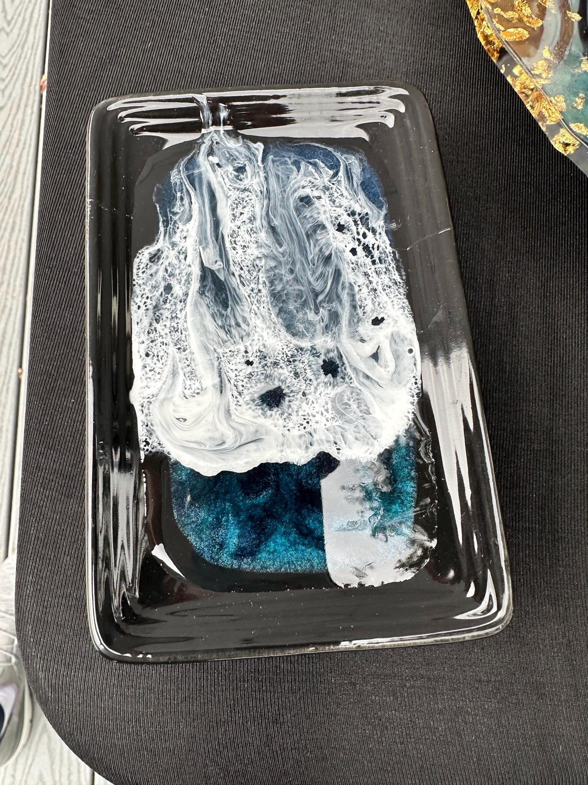 Basic Beaches Collective Ocean Tide  Resin Ceramic Soap, Jewelry, Trinket, Dish Ocean Tide  Resin Ceramic Soap, Jewelry, Trinket, Dish