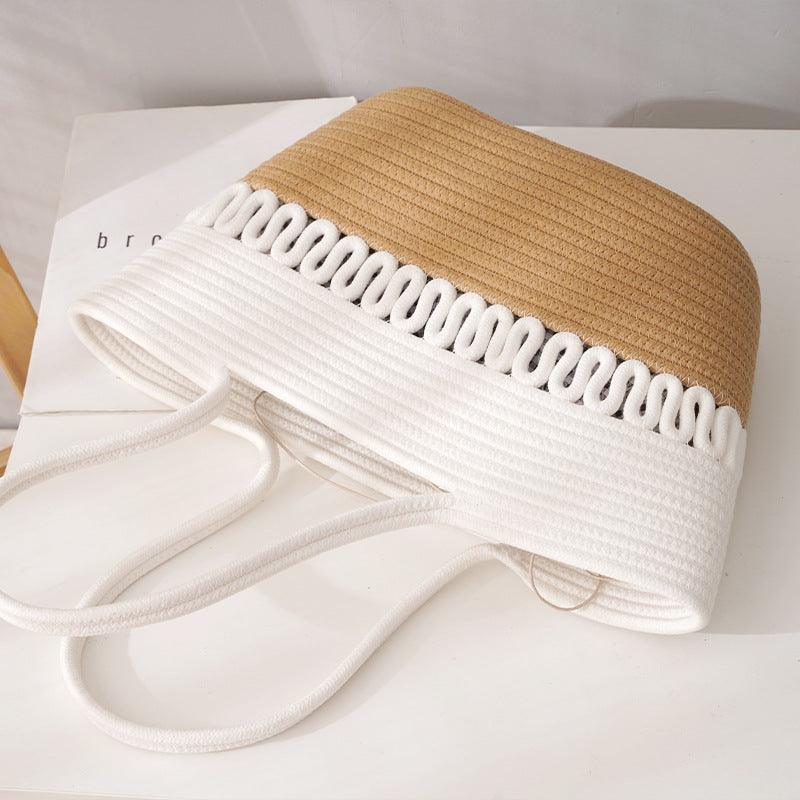 Basic Beaches Collective Photo Color / Without lining Two Tone Woven Baic Beach Bag Two Tone Woven Baic Beach Bag