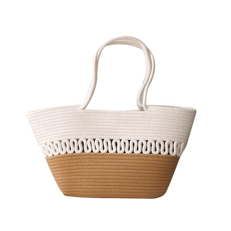 Basic Beaches Collective Photo Color / Without lining Two Tone Woven Baic Beach Bag Two Tone Woven Baic Beach Bag