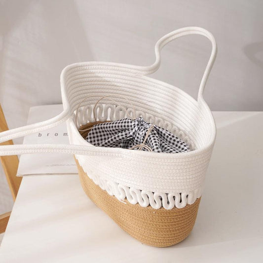 Basic Beaches Collective Photo Color / Without lining Two Tone Woven Baic Beach Bag Two Tone Woven Baic Beach Bag