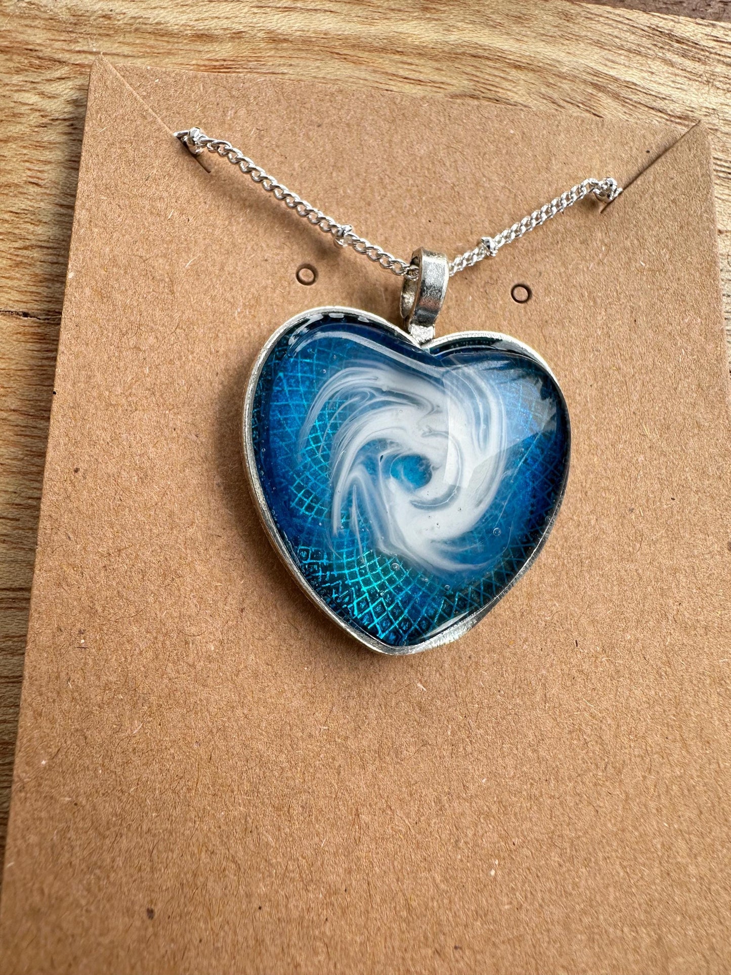 Basic Beaches Collective Resin Ocean Hurricane Pendant Necklace Resin Ocean Hurricane Pendant Necklace