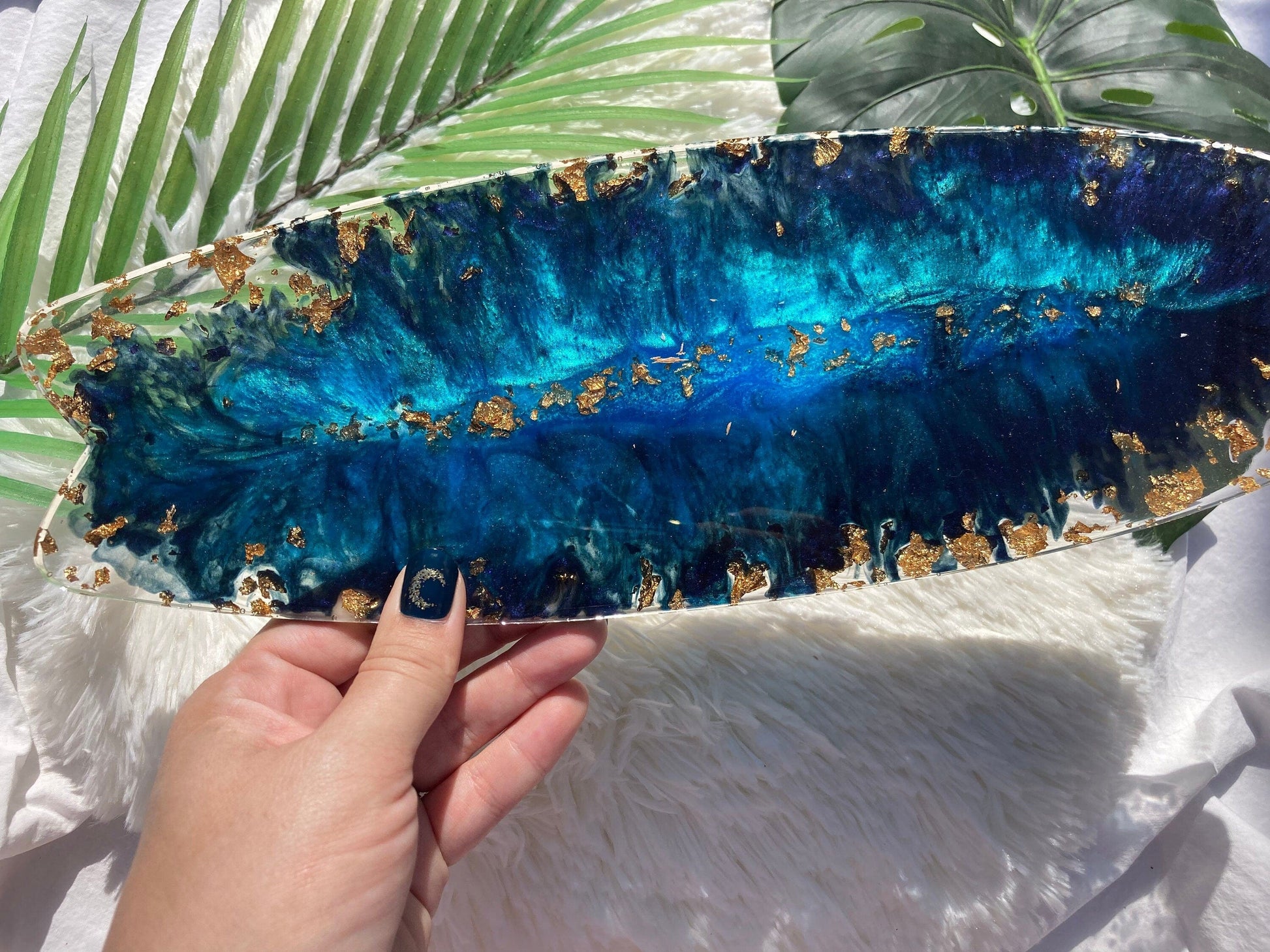 Basic Beaches Collective Resin Ocean Surf Board Tray Resin Ocean Surf Board Tray