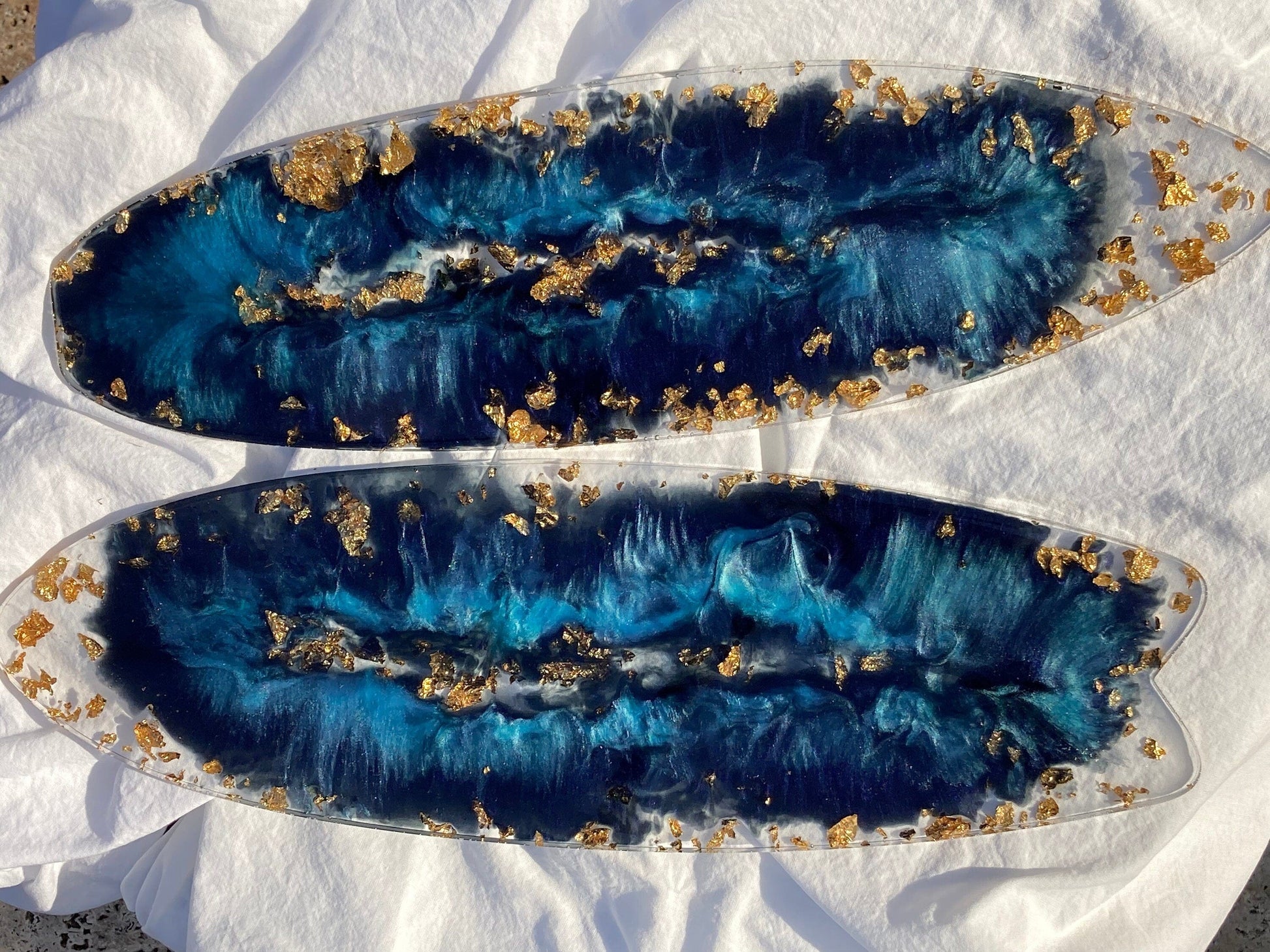 Basic Beaches Collective Resin Ocean Surf Board Tray Resin Ocean Surf Board Tray