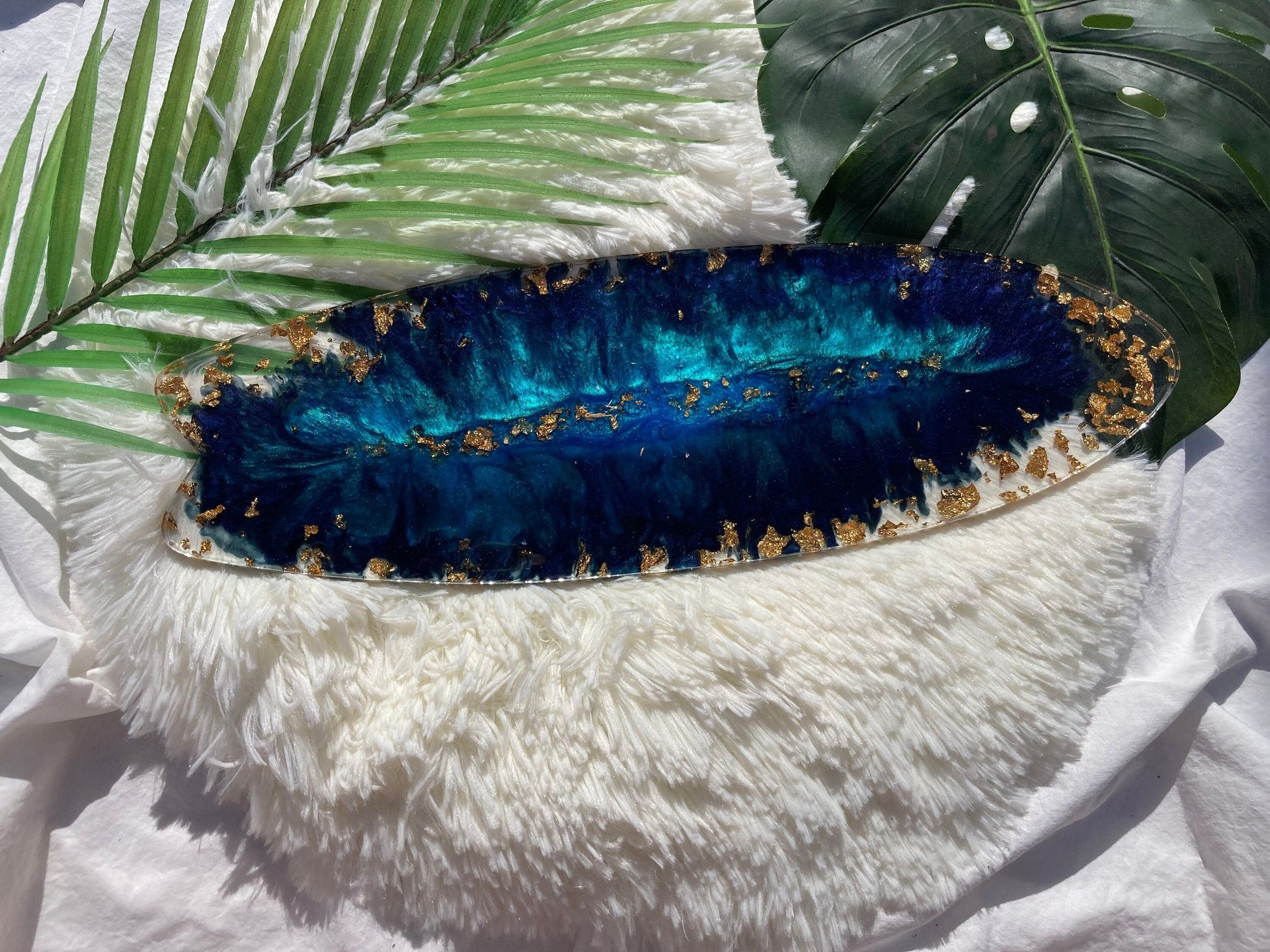 Basic Beaches Collective Resin Ocean Surf Board Tray Resin Ocean Surf Board Tray