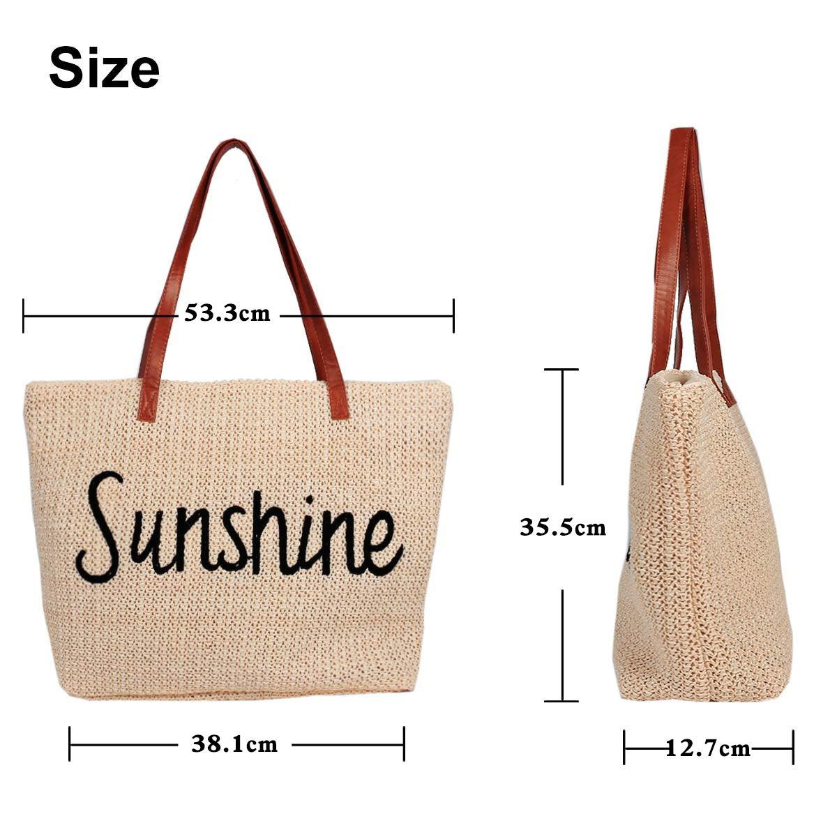 Basic Beaches Collective Sunshine Straw Beach Bag Sunshine Straw Beach Bag