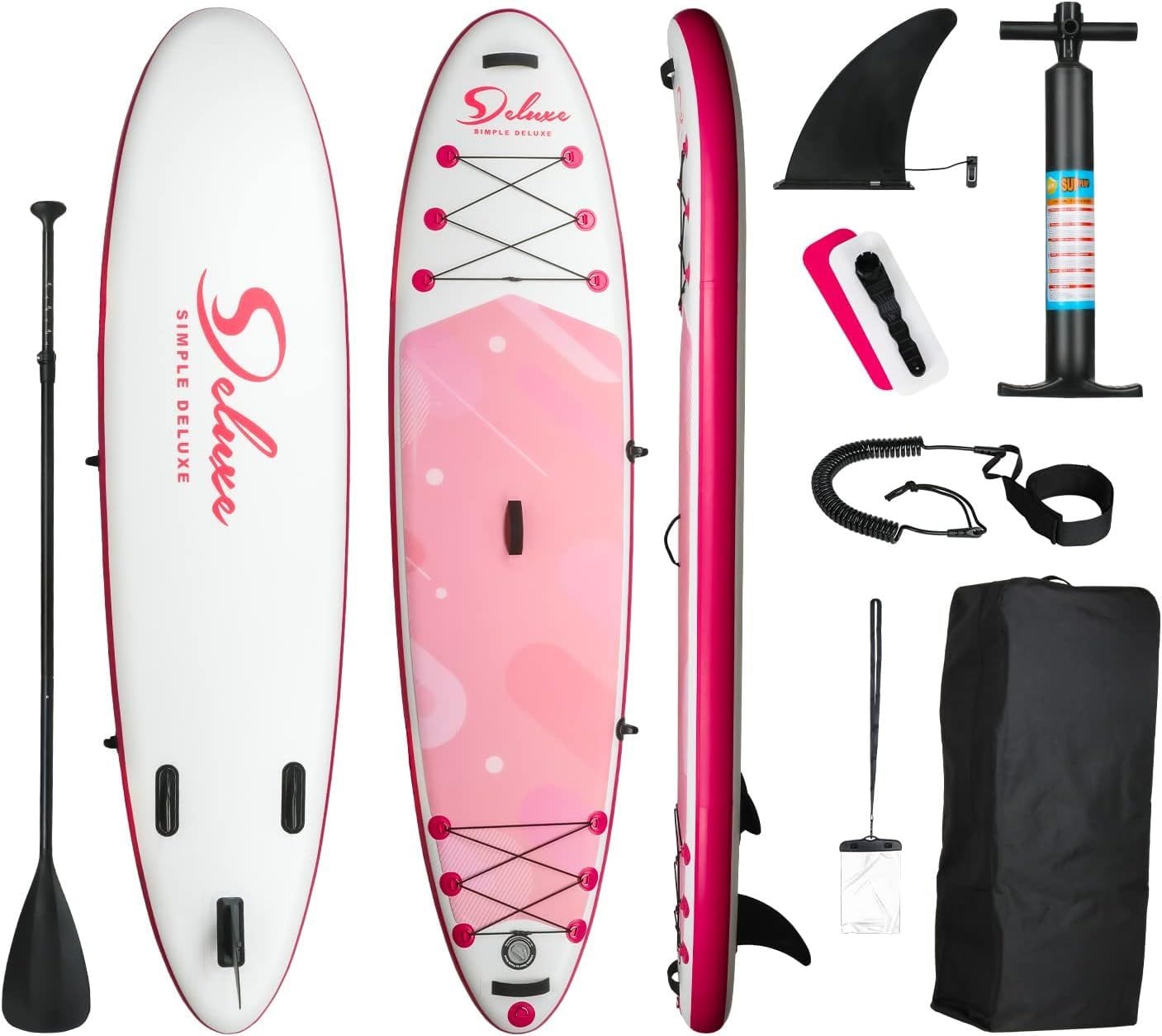 Doba as Pic Inflatable Stand Up Paddle Board – Simple Deluxe Premium SUP for All Skill Levels, Pink Paddle Boards for Adults & Youth, Blow Up Stand-Up Paddleboards with Accessories & Backpack, Surf Control Inflatable Stand Up Paddle Board – Simple Deluxe Premium SUP for All Skill Levels, Pink Paddle Boards for Adults & Youth, Blow Up Stand-Up Paddleboards with Accessories & Backpack, Surf Control