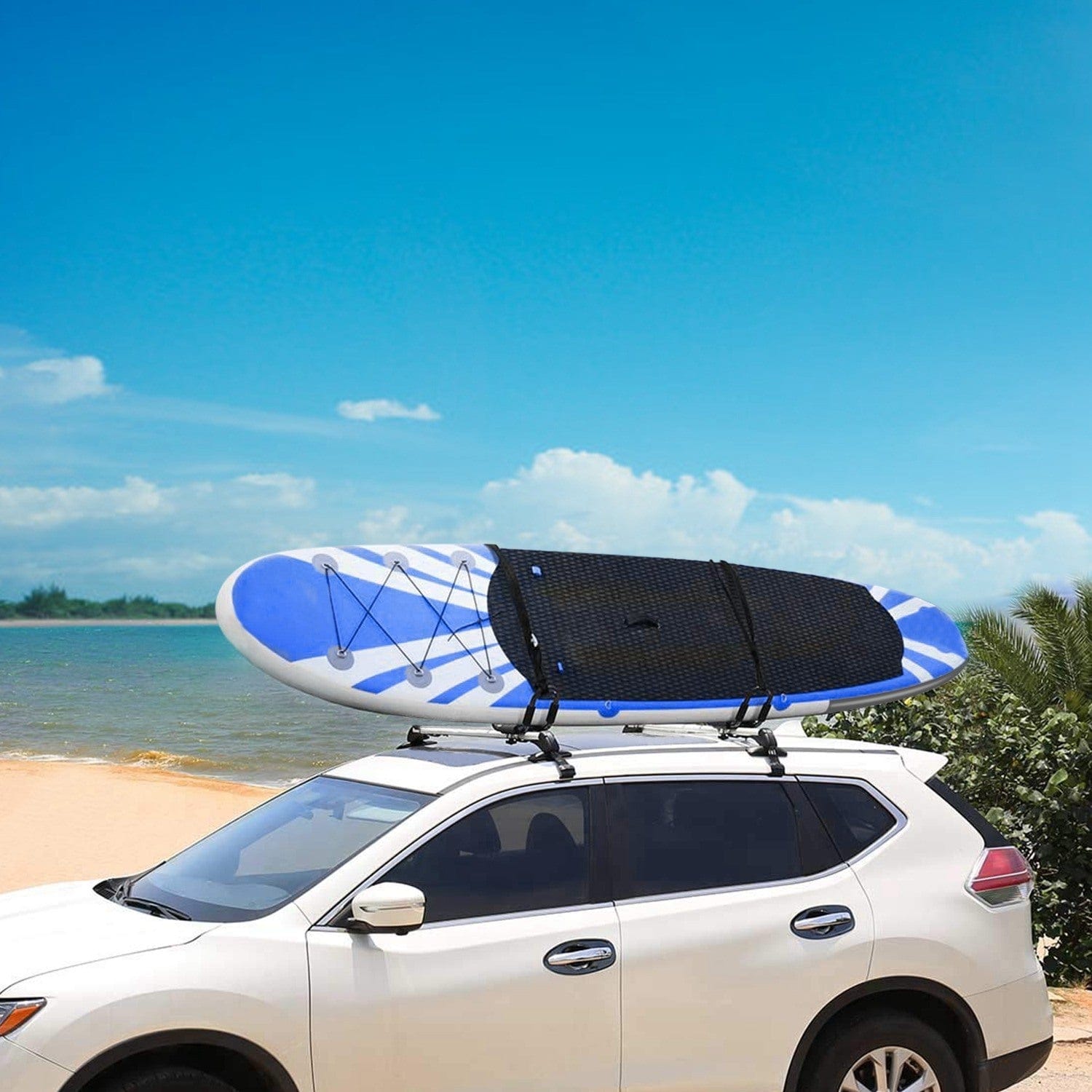 Doba Black 1 Pair Universal J-Bar Kayak Carrier 220LBS Load Heavy Duty Canoe Car Top Mount Carrier Roof Rack with 2Pcs Tie Down Straps 1 Pair Universal J-Bar Kayak Carrier 220LBS Load Heavy Duty Canoe Car Top Mount Carrier Roof Rack with 2Pcs Tie Down Straps