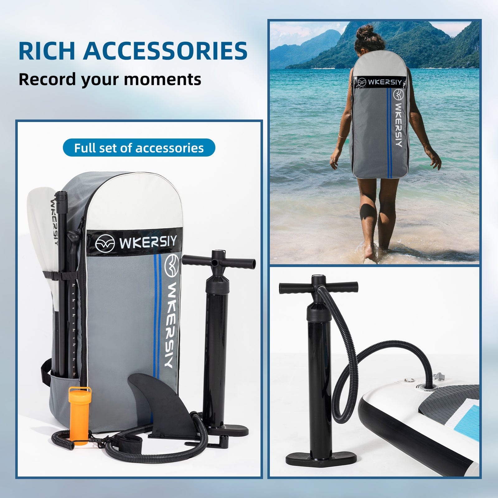 Doba Blue inflatable paddle board 12'6 touring Sup including sup paddle, paddleboard backpack, pump, leash inflatable paddle board 12'6 touring Sup including sup paddle, paddleboard backpack, pump, leash