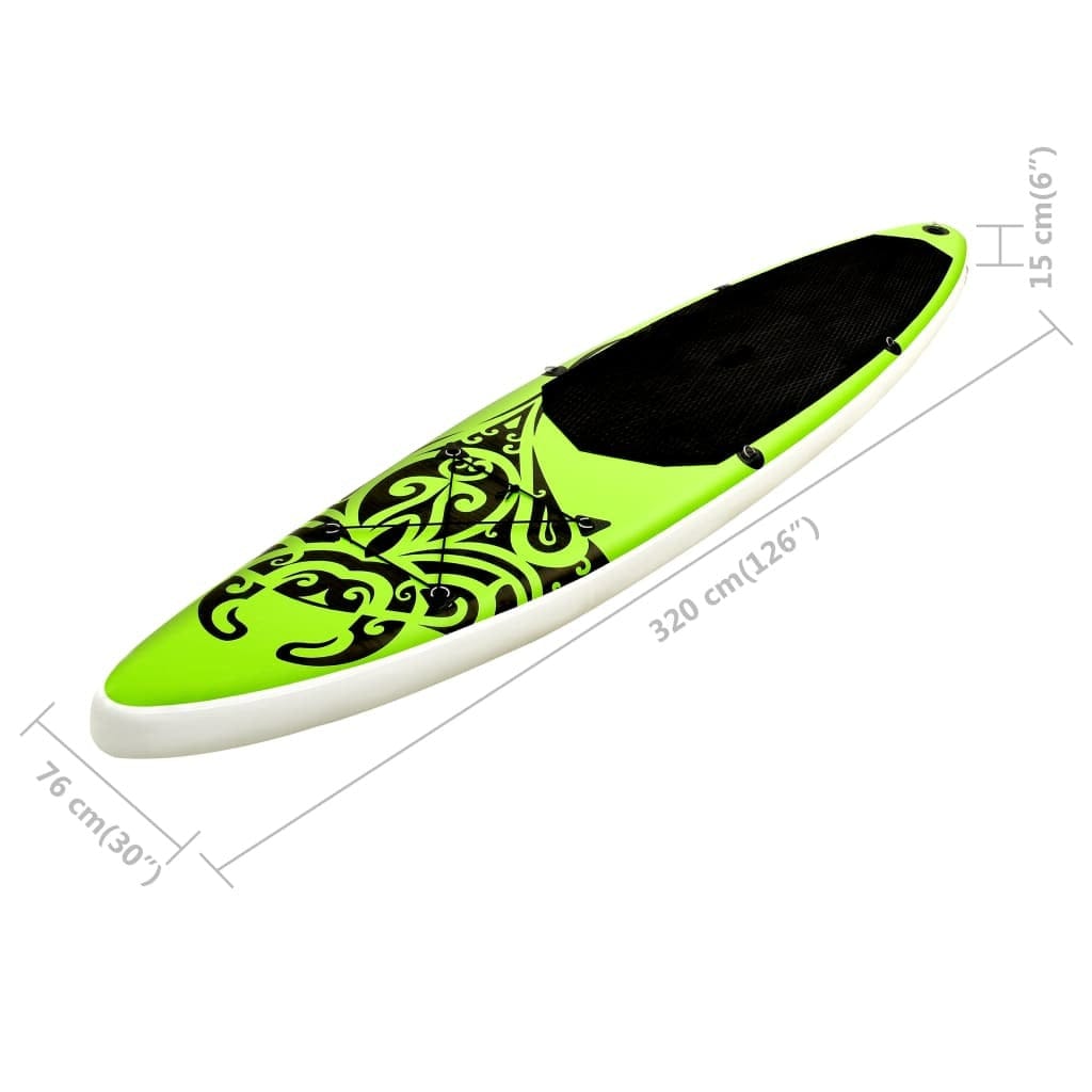 Doba Green Inflatable Stand Up Paddleboard Set 126"x29.9"x5.9" Green Inflatable Stand Up Paddleboard Set 126"x29.9"x5.9" Green