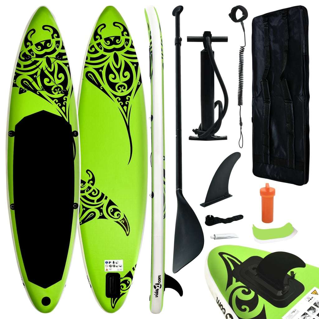 Doba Green Inflatable Stand Up Paddleboard Set 126"x29.9"x5.9" Green Inflatable Stand Up Paddleboard Set 126"x29.9"x5.9" Green