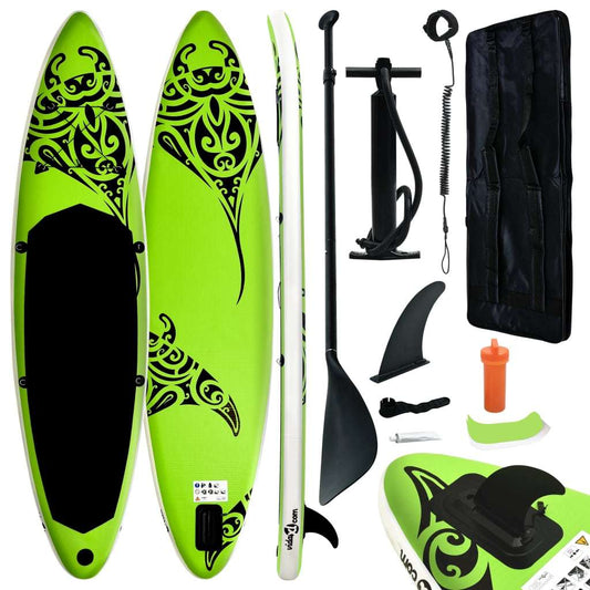 Doba Green Inflatable Stand Up Paddleboard Set 126"x29.9"x5.9" Green Inflatable Stand Up Paddleboard Set 126"x29.9"x5.9" Green