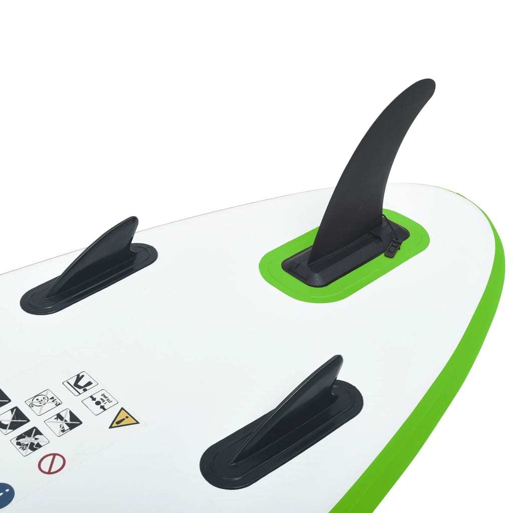Doba Green Inflatable Stand Up Paddleboard Set Green and White Inflatable Stand Up Paddleboard Set Green and White