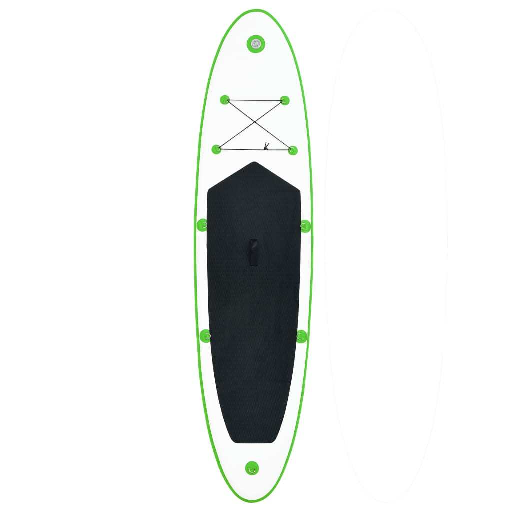 Doba Green Inflatable Stand Up Paddleboard Set Green and White Inflatable Stand Up Paddleboard Set Green and White
