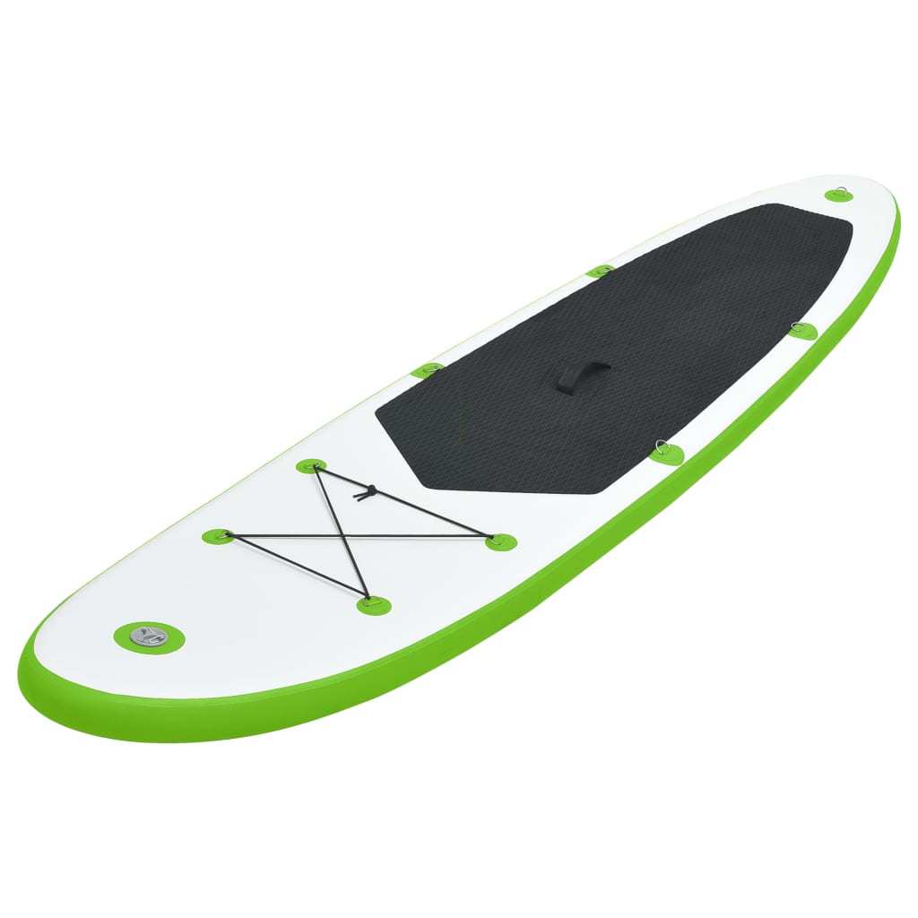 Doba Green Inflatable Stand Up Paddleboard Set Green and White Inflatable Stand Up Paddleboard Set Green and White