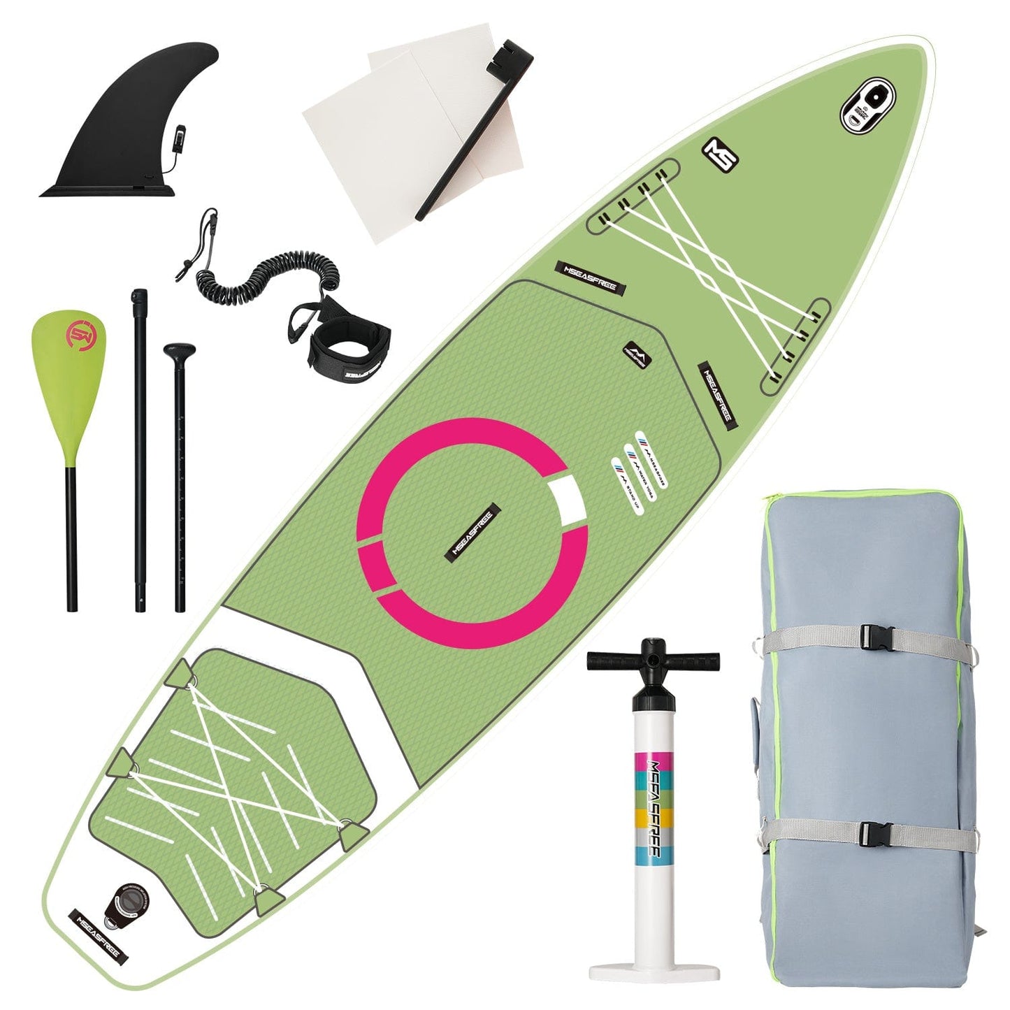 Doba MS-light green Inflatable Stand Up Paddle Board with Premium iSUP Bundle Accessory Pack, Durable, Lightweight with Stable Wide Stance - SUP for All Skill Levels Inflatable Stand Up Paddle Board with Premium iSUP Bundle Accessory Pack, Durable, Lightweight with Stable Wide Stance - SUP for All Skill Levels