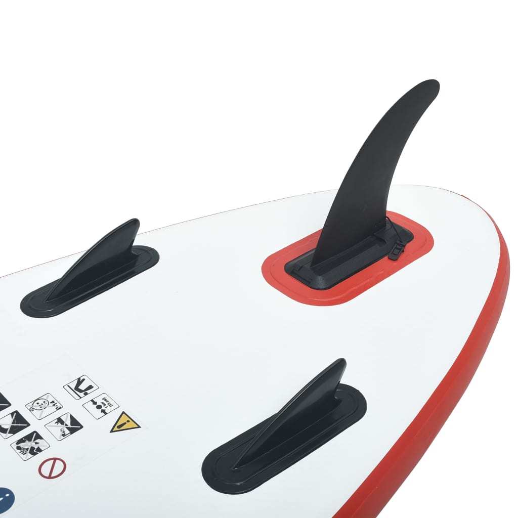 Doba Red Stand Up Paddle Board Set SUP Surfboard Inflatable Red and White Stand Up Paddle Board Set SUP Surfboard Inflatable Red and White
