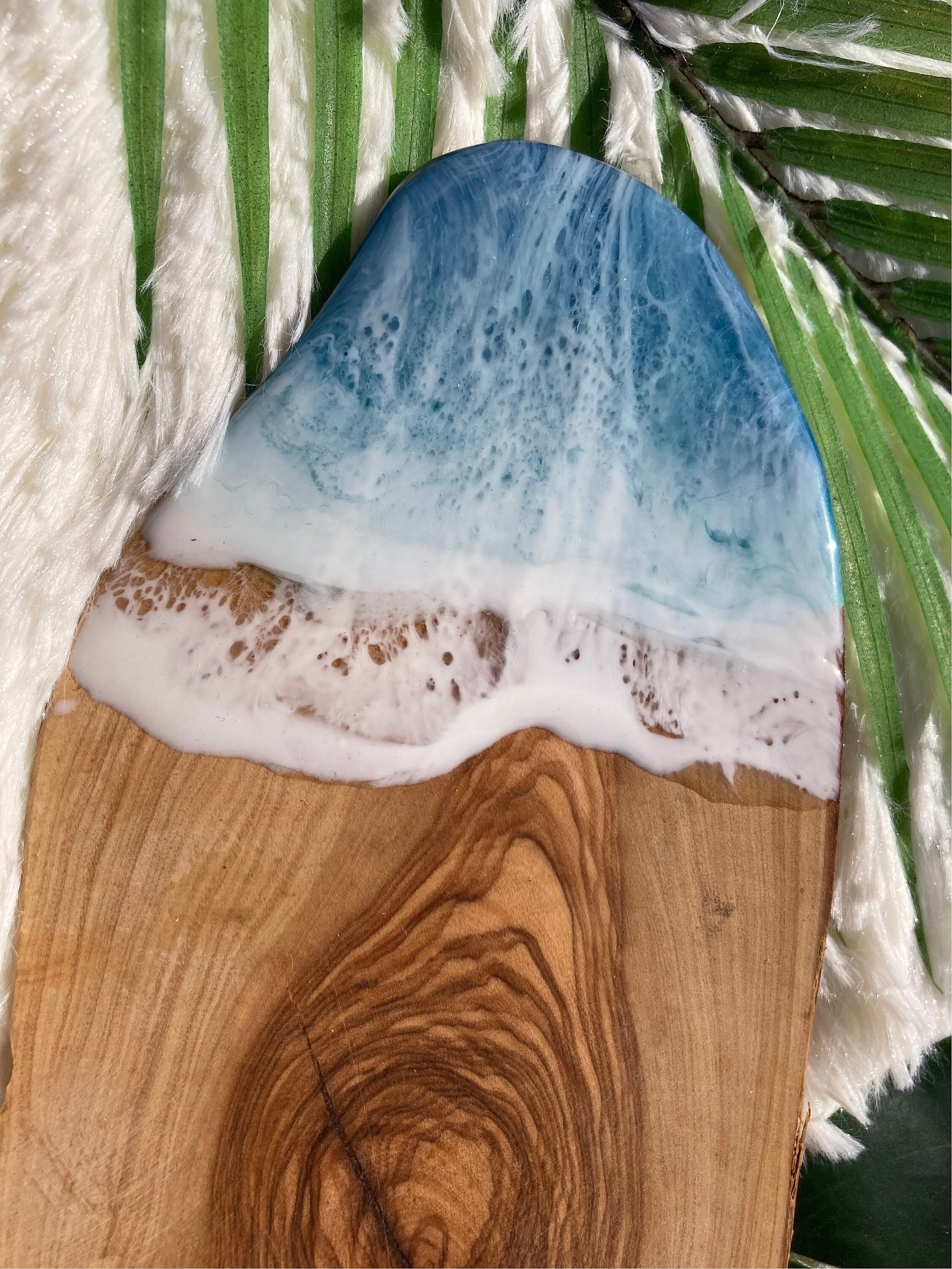 Ocean Charcuterie Board, Resin Charcuterie Board, Ocean Waves Cutting Board, Nautical Cheese Serving Tray, Beach House Decor Gift