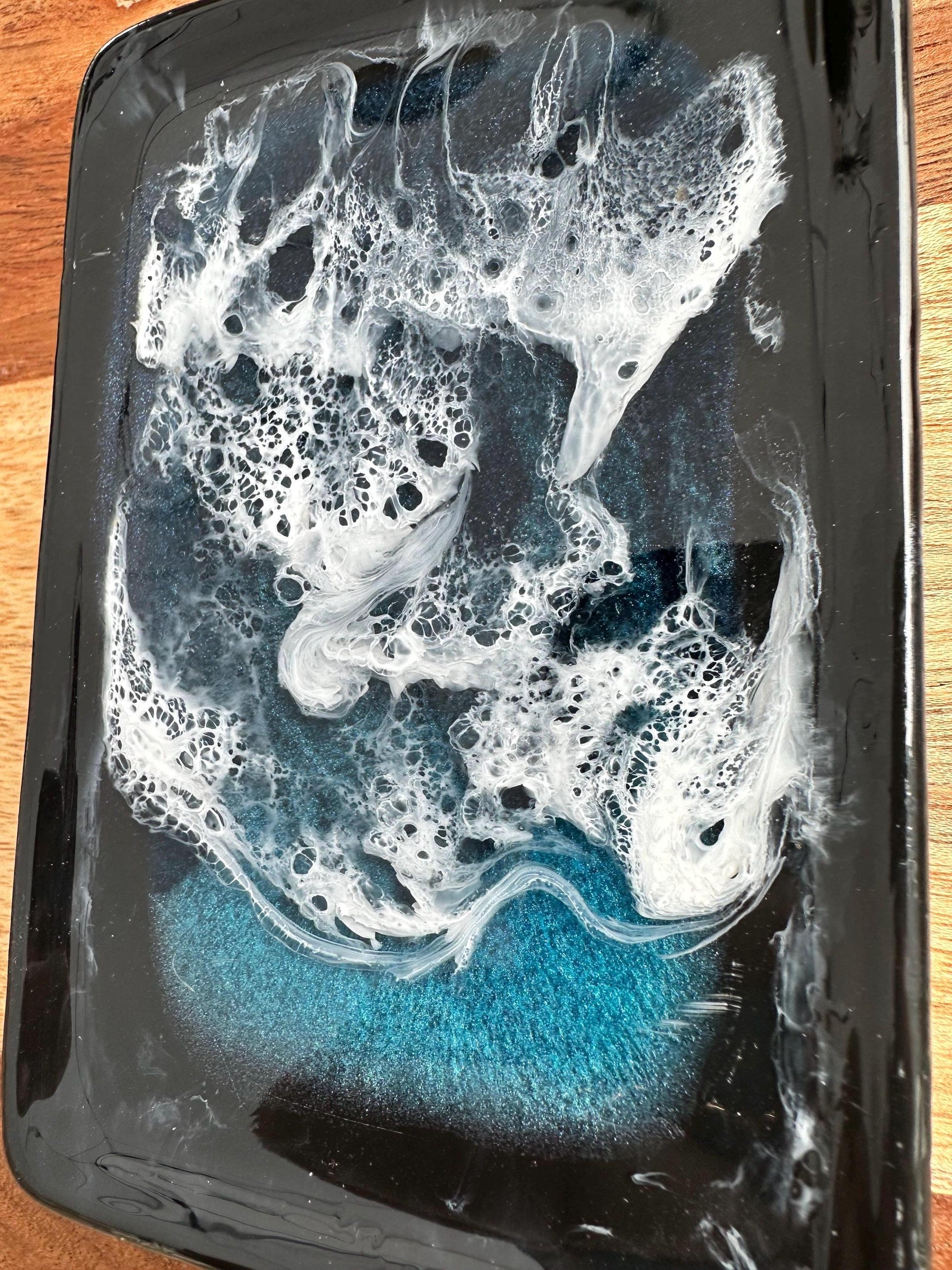 Ocean Tide Resin Ceramic Soap, Jewelry, Trinket, Dish