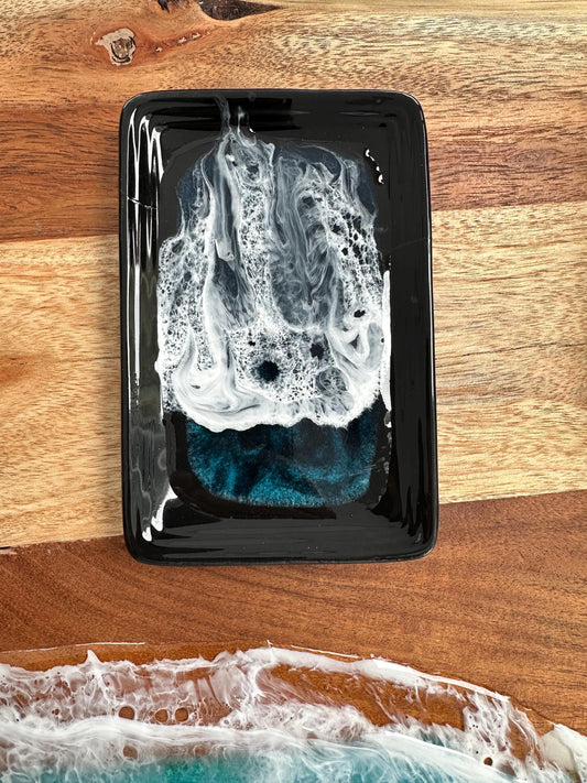 Ocean Tide Resin Ceramic Soap, Jewelry, Trinket, Dish