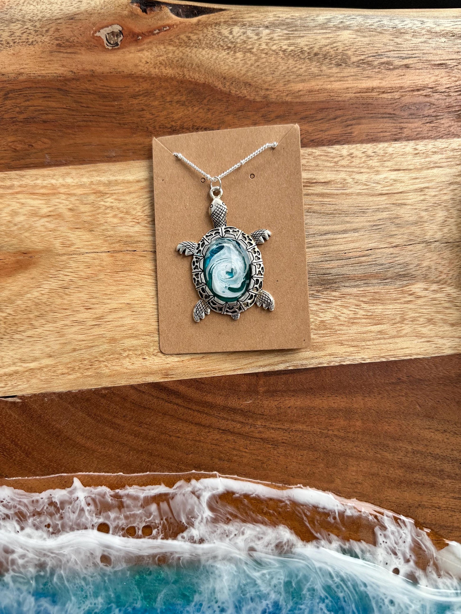 ocean Resin Turtle Pendant