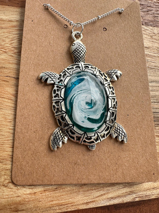 ocean Resin Turtle Pendant
