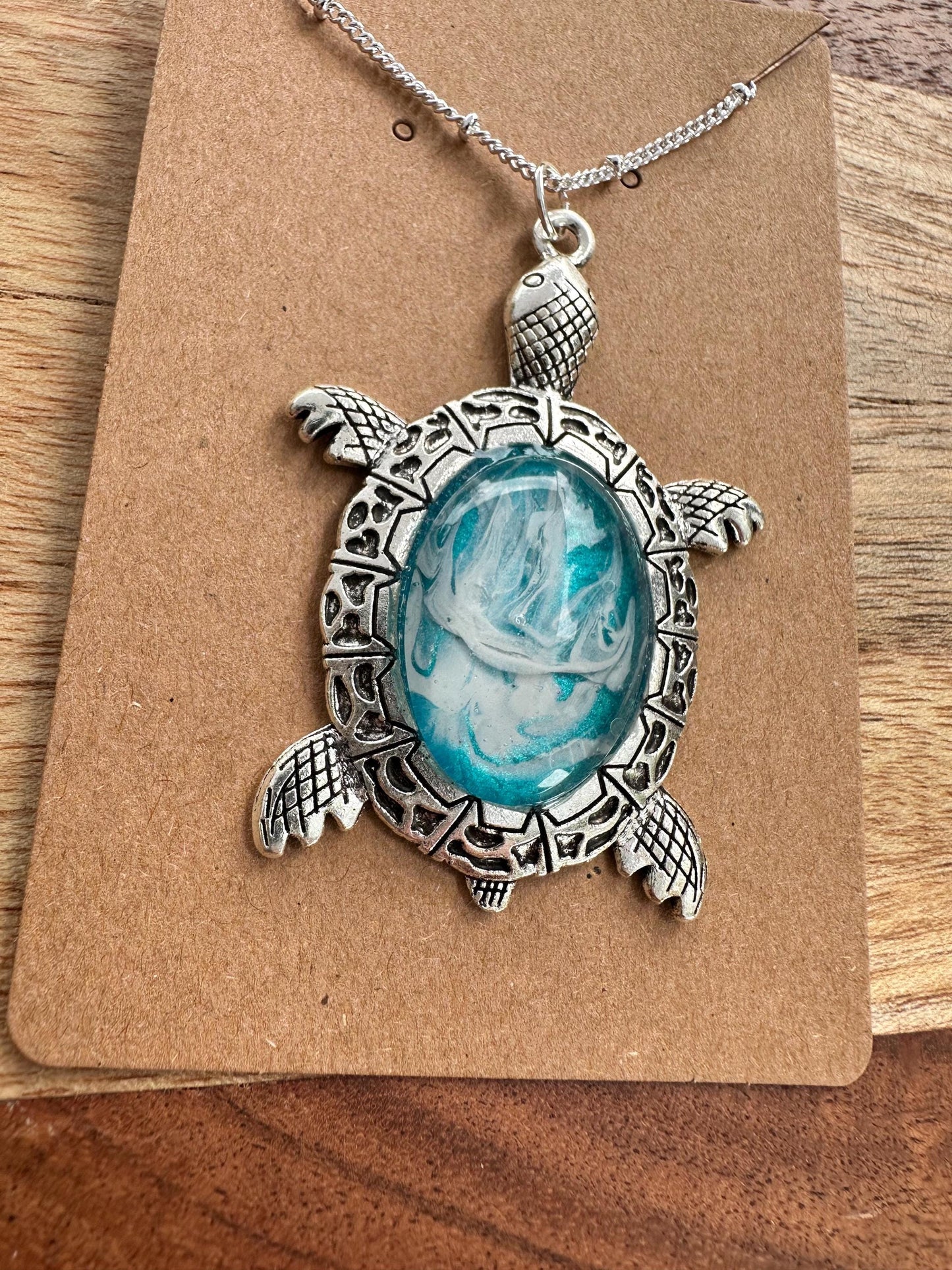 ocean Resin Turtle Pendant