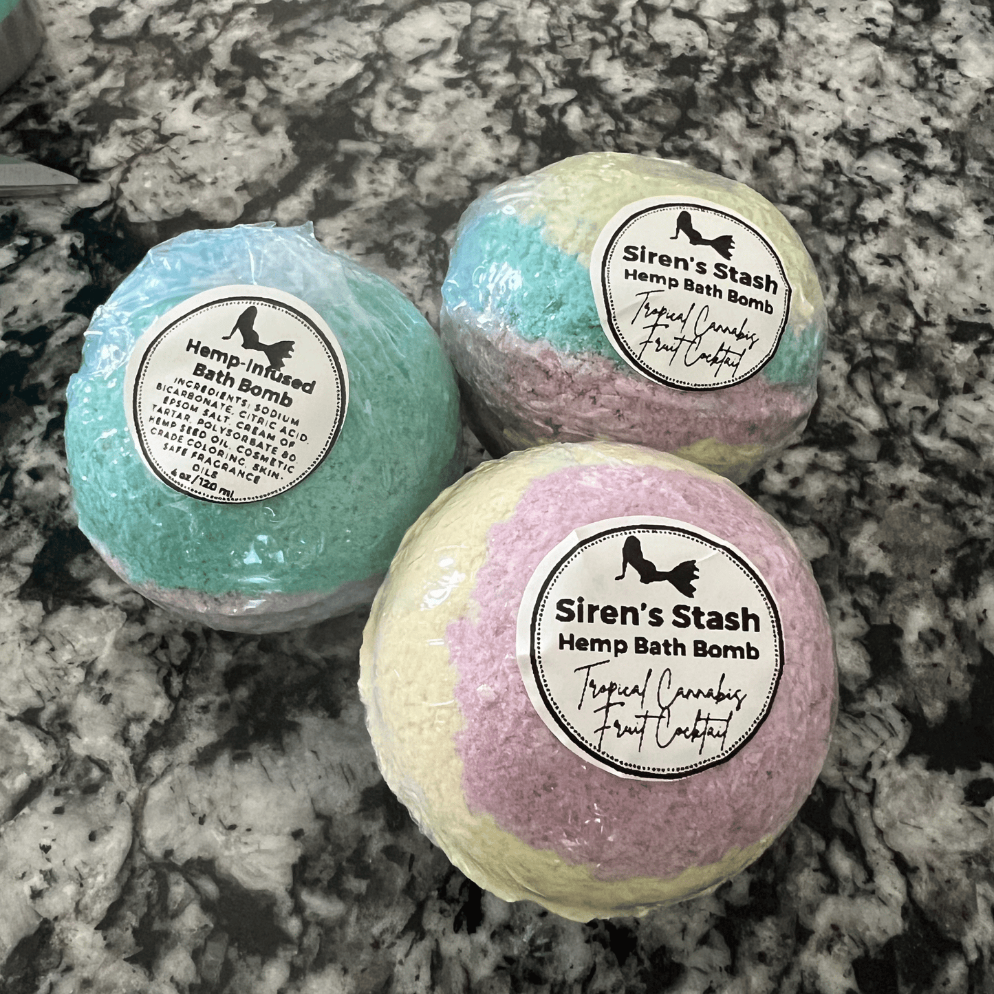 On The Rocks Apothecary bath bomb Bath Bomb / 3-pack Siren's Stash Hemp Bath Bombs & Shower Steamers Siren's Stash Hemp Bath Bombs & Shower Steamers